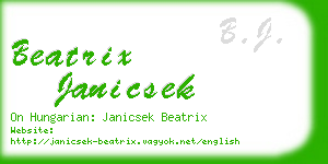 beatrix janicsek business card
